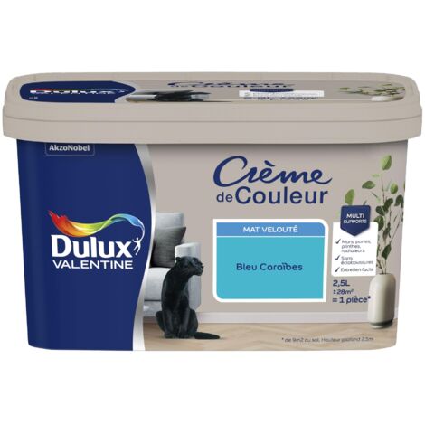 [PROMO] Peinture Crème De Couleur Mat Bleu Caraïbes 2,5 L - Dulux Valentine (1/5)