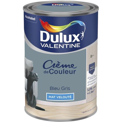 Peinture Crème De Couleur Mat Bleu Gris 1,25 L - Dulux Valentine