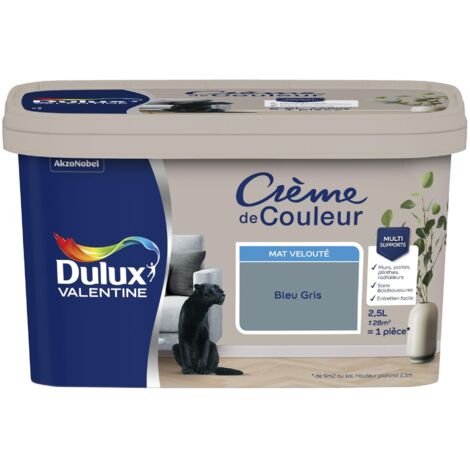 Peinture Crème De Couleur Mat Bleu Gris 2,5 L - Dulux Valentine