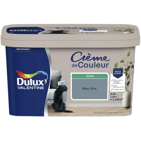 Peinture Crème De Couleur Satin Bleu Gris COY 2017 2,5 L - Dulux Valentine