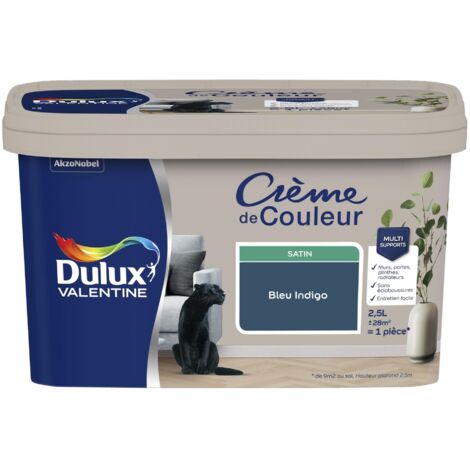 Peinture Crème De Couleur Satin Bleu Indigo 2,5 L - Dulux Valentine