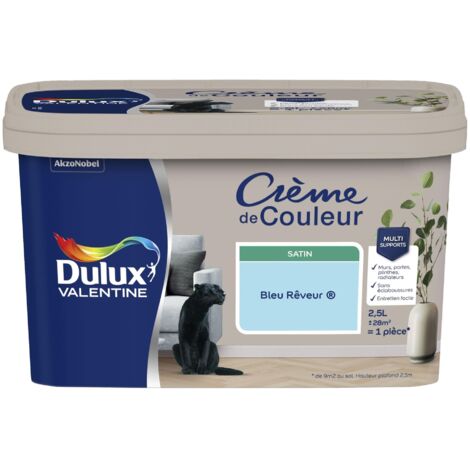 Peinture Crème De Couleur Satin Bleu Rêveur 2,5 L - Dulux Valentine