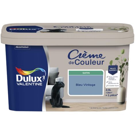 [PROMO] Peinture Crème De Couleur Satin Bleu Vintage 2,5 L - Dulux Valentine