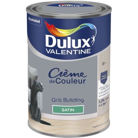Peinture Crème De Couleur Satin Gris Building 1,25 L - Dulux Valentine