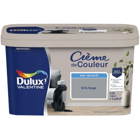 Peinture Crème De Couleur Mat Gris Sage 2,5 L - Dulux Valentine