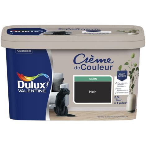 Peinture Crème De Couleur Satin Noir 2,5 L - Dulux Valentine