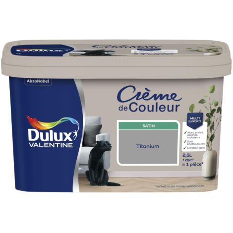 Peinture Crème De Couleur Satin Titanium 2,5 L - Dulux Valentine