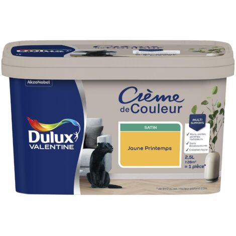 [PROMO] Peinture Crème De Couleur Satin Jaune Printemps 2,5 L - Dulux Valentine