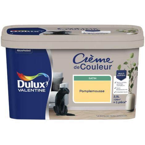 [PROMO] Peinture Crème De Couleur Satin Pamplemousse 2,5 L - Dulux Valentine (1/5)