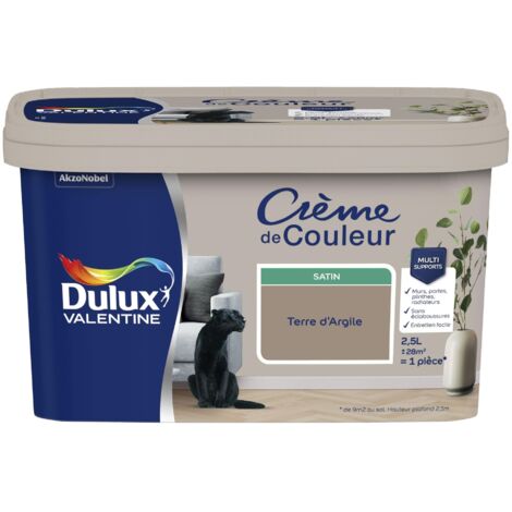 Peinture Crème De Couleur Satin Terre d'Argile 2,5 L - Dulux Valentine