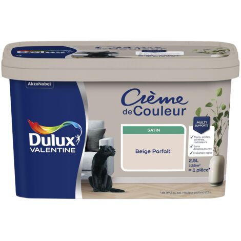 Peinture Crème De Couleur Satin Beige Parfait 2,5 L - Dulux Valentine
