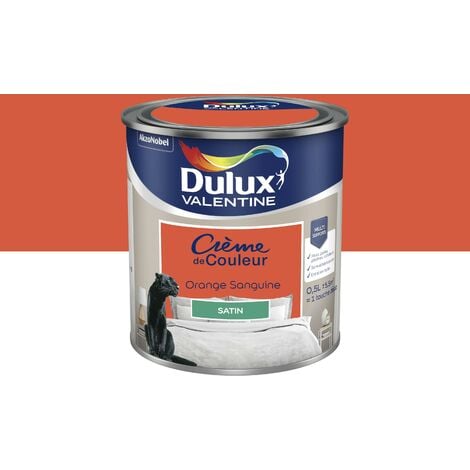 Peinture Crème De Couleur Satin Orange Sanguine 0,5 L - Dulux Valentine