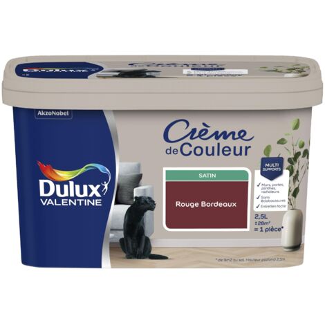 Peinture Crème De Couleur Satin Rouge Bordeaux 2,5 L - Dulux Valentine