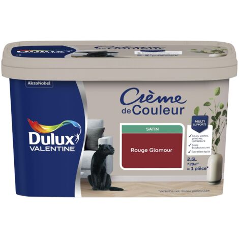 Peinture Crème De Couleur Satin Rouge Glamour 2,5 L - Dulux Valentine