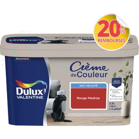 Peinture Crème De Couleur Mat Rouge Madras 2,5 L - Dulux Valentine