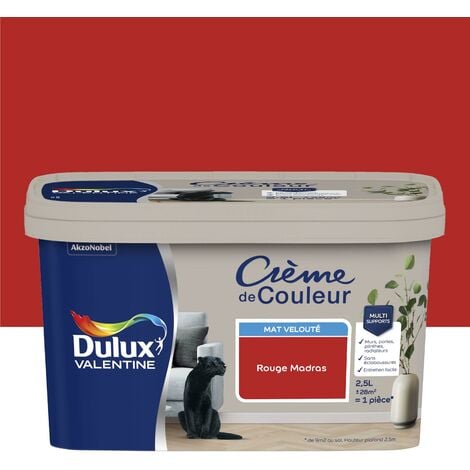 Peinture Crème De Couleur Mat Rouge Madras 2,5 L - Dulux Valentine