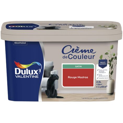 Peinture Crème De Couleur Satin Rouge Madras 2,5 L - Dulux Valentine