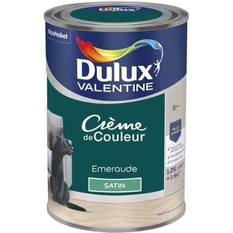 Peinture Crème De Couleur Satin Emeraude 1,25 L - Dulux Valentine