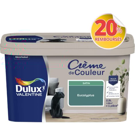 Peinture Crème De Couleur Satin Eucalyptus 2,5 L - Dulux Valentine