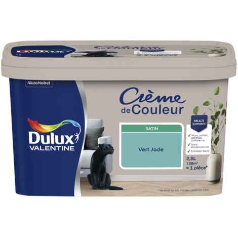 Peinture Crème De Couleur Satin Vert Jade 2,5 L - Dulux Valentine