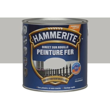 Peinture Direct Sur Rouille Laqué Argent 2,5 L - Hammerite