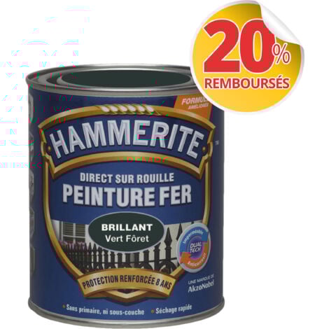 Peinture Direct Sur Rouille Laqué Vert Forêt 0,75 L - Hammerite