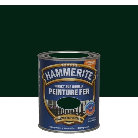 Peinture Direct Sur Rouille Laqué Vert Forêt 0,75 L - Hammerite