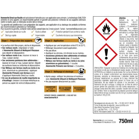 Peinture Direct Sur Rouille Laqué Vert Forêt 0,75 L - Hammerite