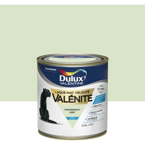 Peinture Laque Valénite Mat Tendrement Vert 0,5 L - Dulux Valentine