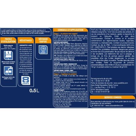 Peinture Multi-Supports Extérieure Satin Ton Bois (RAL 8015) 0,5 L - Dulux Valentine