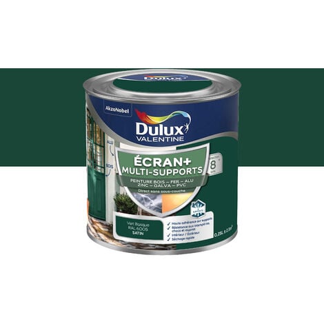 ECRAN+ MULTI-SUPPORTS EXTERIEURE - Peinture en Phase Aqueuse Éxtérieur - Satin Vert Basque 0,25 L - Dulux Valentine