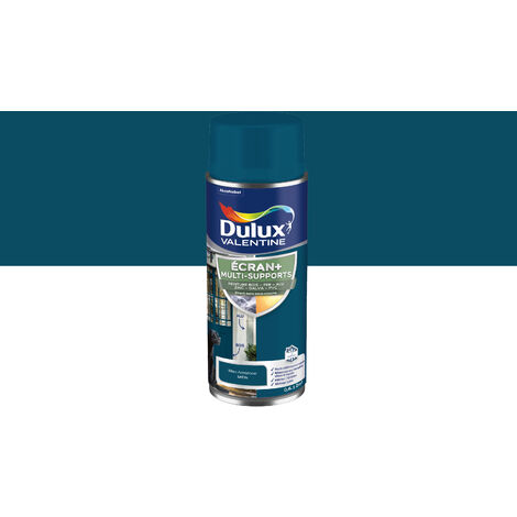 ECRAN+ MULTI-SUPPORTS EXTERIEURE - Peinture en Phase Aqueuse Éxtérieur - Satin Bleu Amazone aérosol 400 ml - Dulux Valentine