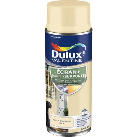 ECRAN+ MULTI-SUPPORTS EXTERIEURE - Peinture en Phase Aqueuse Éxtérieur - Satin Lemon Cheesecake aérosol 400 ml - Dulux Valentine