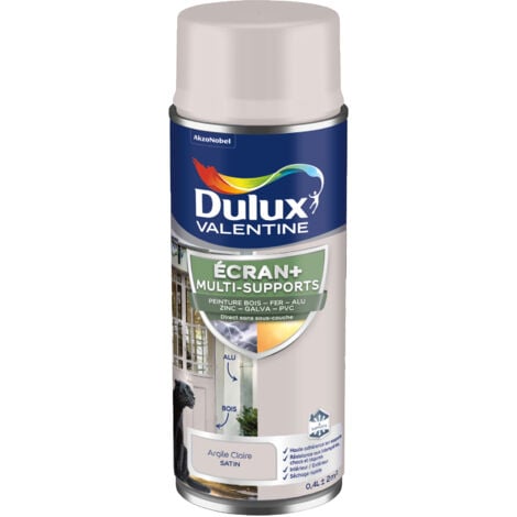 ECRAN+ MULTI-SUPPORTS EXTERIEURE - Peinture en Phase Aqueuse Éxtérieur - Satin Argile Claire aérosol 400 ml - Dulux Valentine