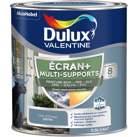 ECRAN+ MULTI-SUPPORTS EXTERIEURE - Peinture en Phase Aqueuse Éxtérieur - Satin Ciel d'Orage 0,5 L - Dulux Valentine