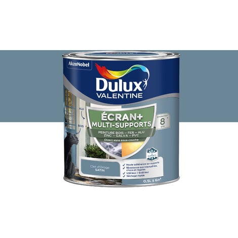 ECRAN+ MULTI-SUPPORTS EXTERIEURE - Peinture en Phase Aqueuse Éxtérieur - Satin Ciel d'Orage 0,5 L - Dulux Valentine