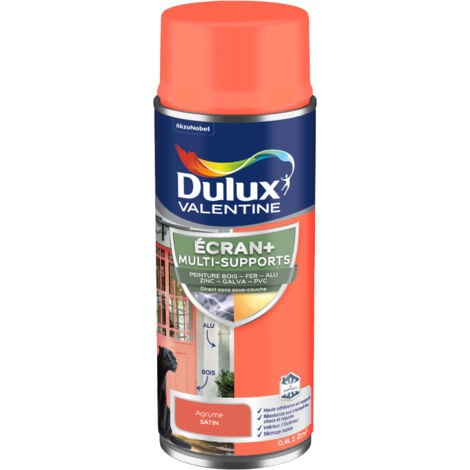 ECRAN+ MULTI-SUPPORTS EXTERIEURE - Peinture en Phase Aqueuse Éxtérieur - Satin Agrume aérosol 400 ml - Dulux Valentine