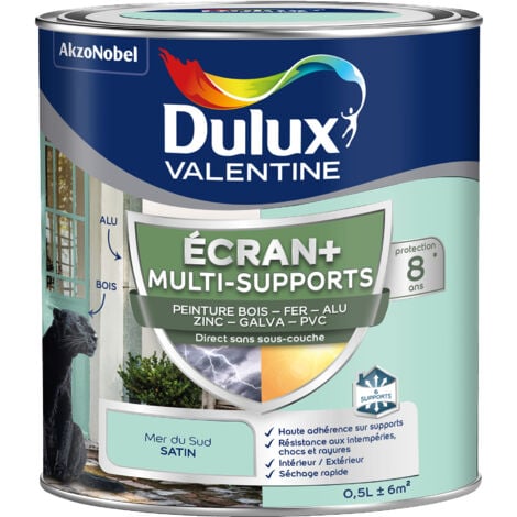 ECRAN+ MULTI-SUPPORTS EXTERIEURE - Peinture en Phase Aqueuse Éxtérieur - Satin Mer du Sud 0,5 L - Dulux Valentine