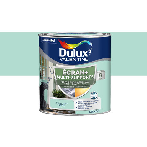 ECRAN+ MULTI-SUPPORTS EXTERIEURE - Peinture en Phase Aqueuse Éxtérieur - Satin Mer du Sud 0,5 L - Dulux Valentine