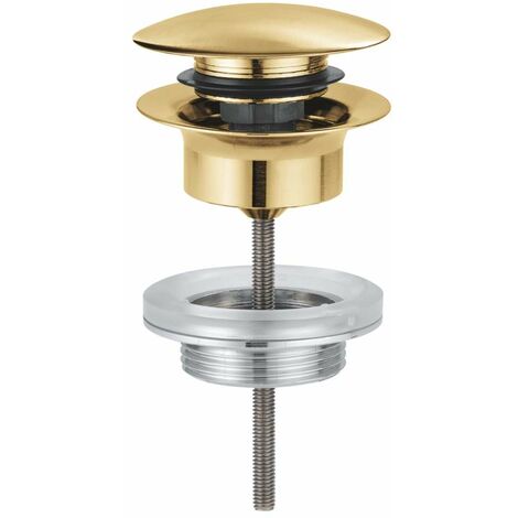 Bonde de vidage push open – Capot amovible et verrouillable – Finition chromée GROHE StarLight – Compatible lavabo avec trop-plein - 65807GN0