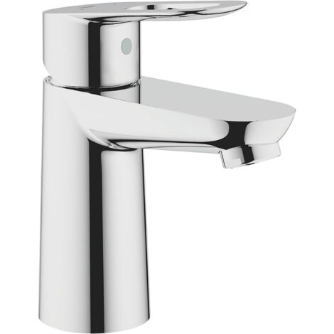 Grohe – Robinet mélangeur lisse pour lavabo – Finition chromée – Bec tubulaire 1,27 cm – Levier de commande en métal – Technologie EcoJoy