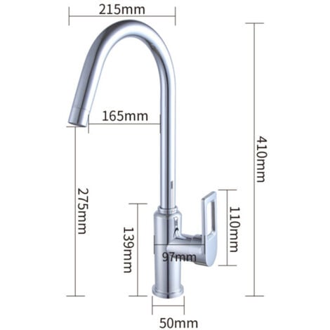 Mitigeur cuisine Grohe Bauloop, monocommande - Col de cygne Chromé - 31368001