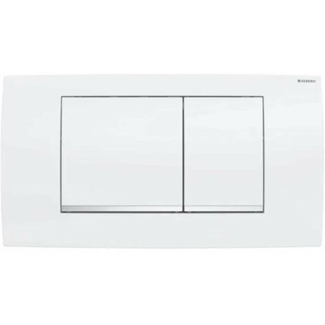 Plaque de commande Geberit Twinline30, double volume, blanc et chromé brillant