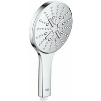 Grohe – Douche de tête 130 mm – 3 jets Rain, Jet, Active – Débit 8,5 l/min – Finition chromée – Système de fixation universelle – 26574000