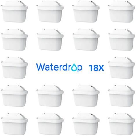 Waterdrop – Cartouche filtrante compatible Brita Maxtra+ – Filtration efficace – Adaptée pour carafes Marella, Elemaris, Dafi – Pack de 18 unités