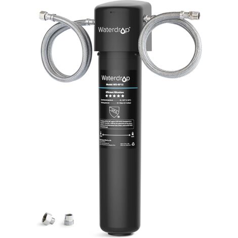 Waterdrop 15UA Système de Filtre à Eau sous le Comptoir, Connexion Directe au Robinet de Cuisine, Capacité de Réduction de Chlore Elevée de 60000 Litres, USA Tech