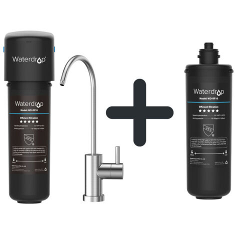 Waterdrop 10UB Système de filtration d'eau sous évier avec robinet dédié et WD-RF10, NSF/ANSI 42 , 30.000 litres de filtre à eau potable
