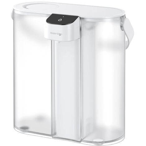 Waterdrop Carafe Filtrante Électrique Instantanée pour Réfrigérateur avec Filtre de 3 Mois, Système de Filtre à Eau de Comptoir, Réduit le Chlore, Plomb, Mercure, Réduit les PFAS, 757 Litres, Blanc
