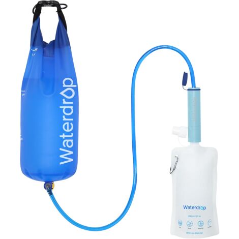 Waterdrop Paille de Filtre à Eau avec Sac à Eau par Gravité, Système de