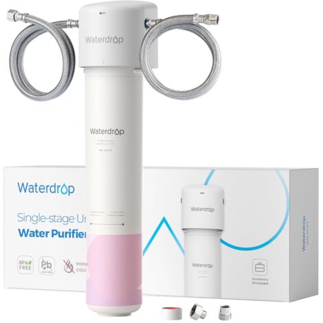 Waterdrop Système de Filtre à Eau Sous Évier pour les Soins du Visage, Eau Douce, Baisse du TDS, Enrichi en Strontium, Réduit 99,9% de la Baçtёria, Réduit les Rougeurs, WD-BFU1 (1/5)